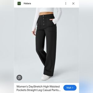 HALARA Black Wide-Leg Pants 4 Pockets Small Petite